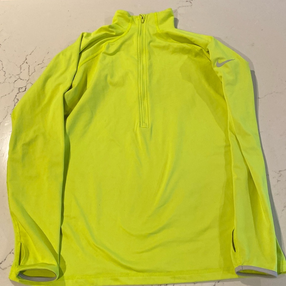 Nike womens 3/4 zip neon yellow XL